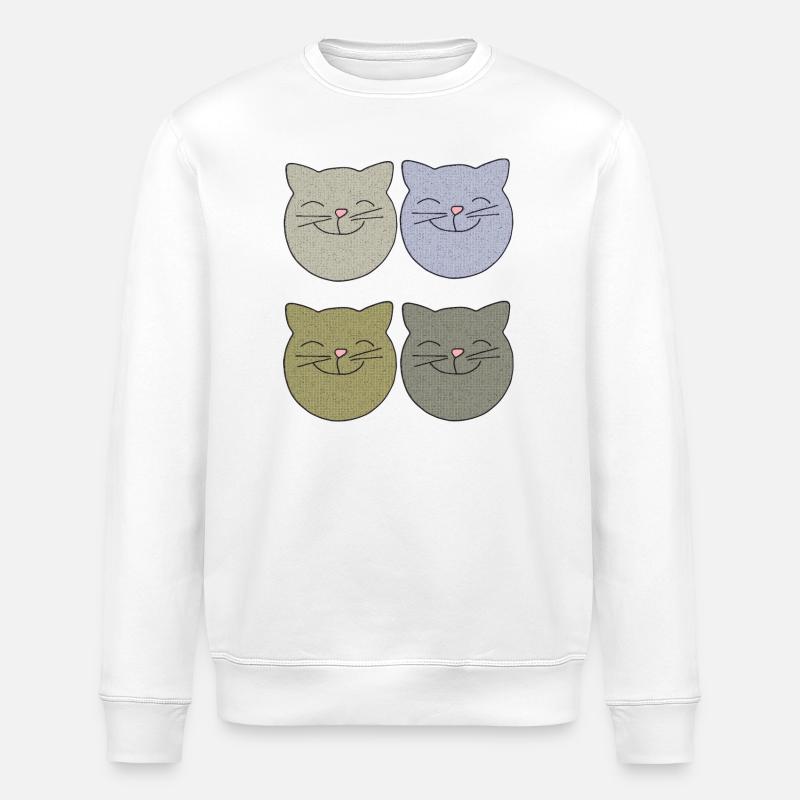 katzen 4er pack - Stanley/Stella Unisex Bio-Sweatshirt ROLLER - Weiß
