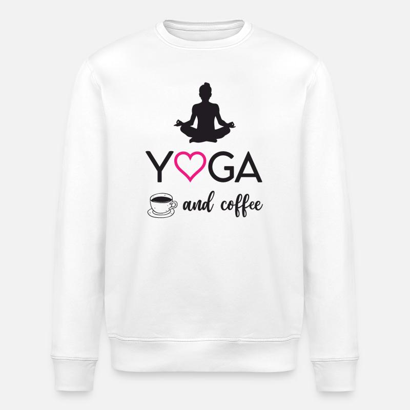 Yoga und Kaffee - Stanley/Stella Unisex Bio-Sweatshirt ROLLER - Weiß