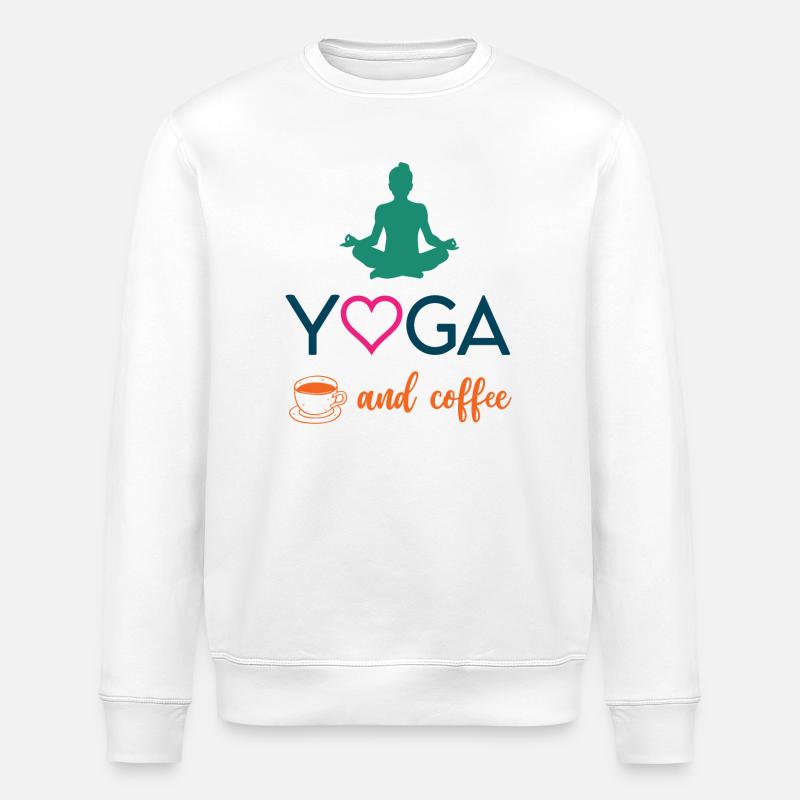 Yoga und Kaffee - Stanley/Stella Unisex Bio-Sweatshirt ROLLER - Weiß
