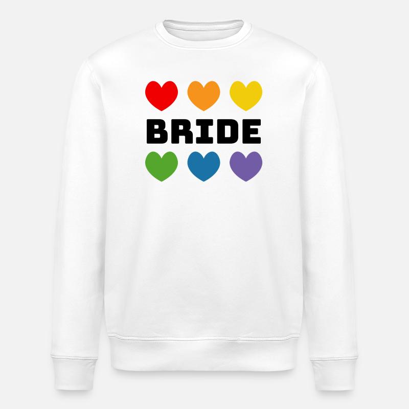 Rainbow Hearts Bride noir - Sweat bio ROLLER Stanley/Stella Unisexe - blanc