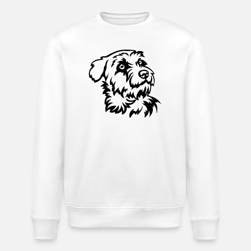 Kromfohrländer Kopf - Stanley/Stella ROLLER Unisex Organic Sweatshirt - white