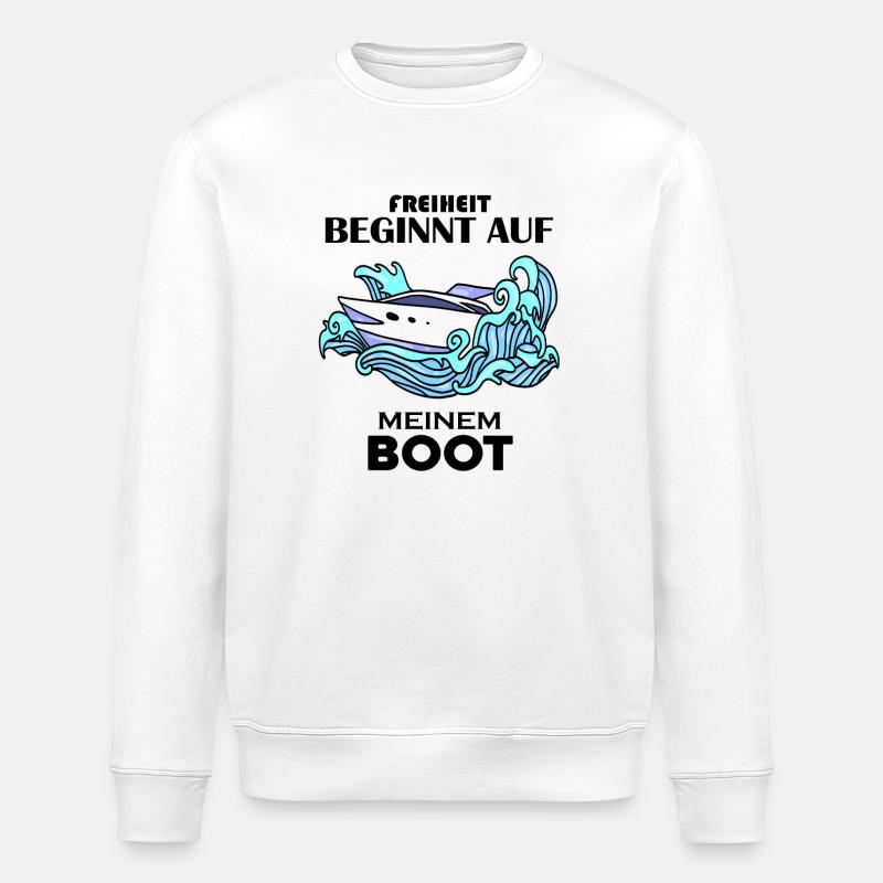 Boote Motorboot - Stanley/Stella Unisex Bio-Sweatshirt ROLLER - Weiß