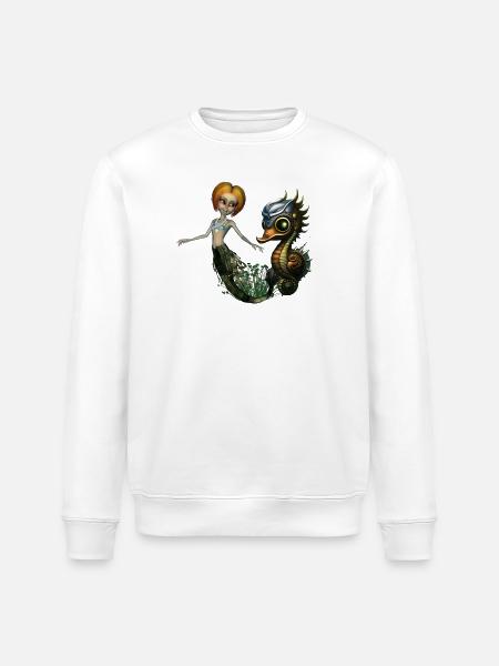 Die Freundschaft der Steampunk-Meerjungfrau - Stanley/Stella Unisex Bio-Sweatshirt ROLLER - Weiß