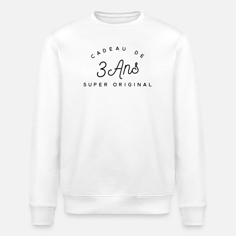 Cadeau 3 ans  - Sweat bio ROLLER Stanley/Stella Unisexe - blanc