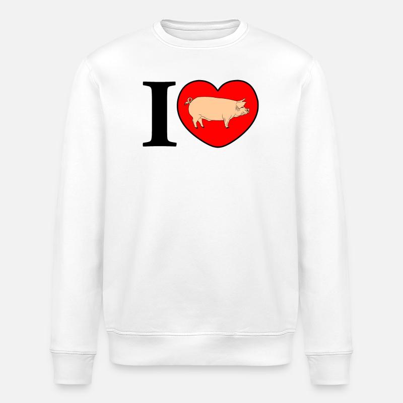 Ich liebe Schweine - Stanley/Stella Unisex Bio-Sweatshirt ROLLER - Weiß
