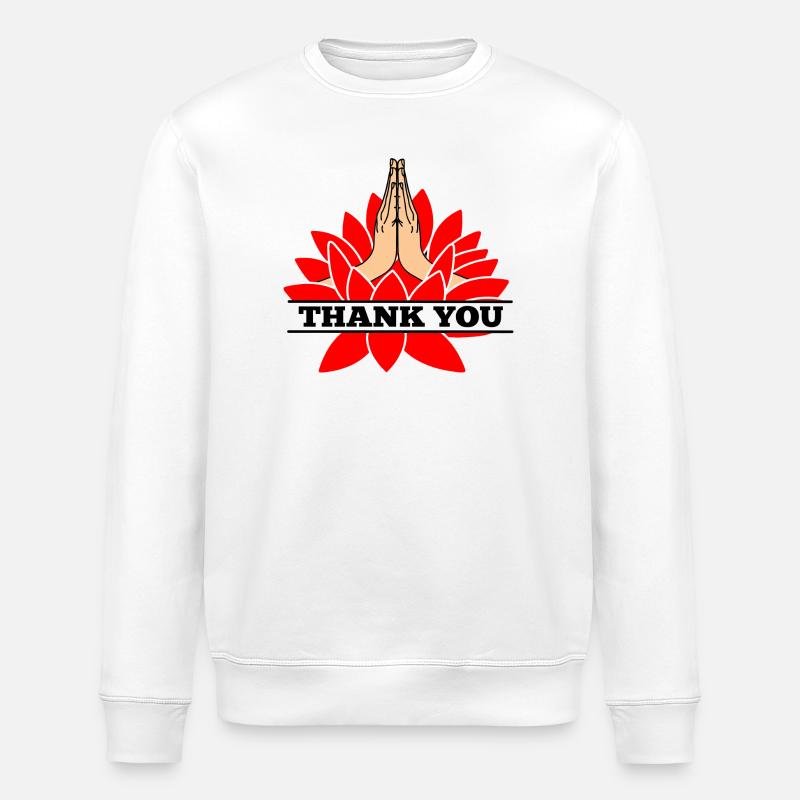 DANKE Danke Namaste mit schwarzem Text - Stanley/Stella Unisex Bio-Sweatshirt ROLLER - Weiß