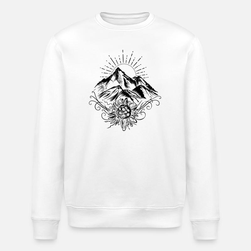 Wandern Berge Edelweiss - Stanley/Stella Unisex Bio-Sweatshirt ROLLER - Weiß