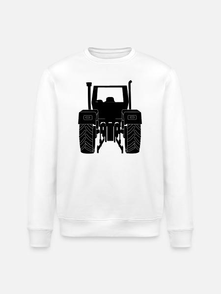 Farm Tractor Rear - Stanley/Stella ROLLER Unisex Organic Sweatshirt - white