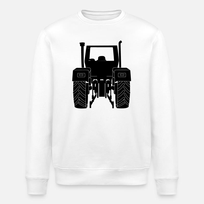 Farm Tractor Rear - Stanley/Stella ROLLER Unisex Organic Sweatshirt - white