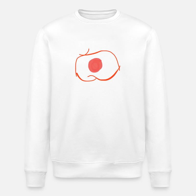 Œil artificiel rouge - Sweat bio ROLLER Stanley/Stella Unisexe - blanc