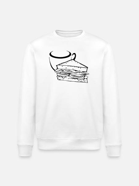 Breakfast Sandwich - Stanley/Stella ROLLER Unisex Organic Sweatshirt - white