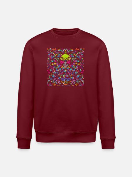 Vibrant animal and plant patterns. Otomi - Stanley/Stella ROLLER Unisex Organic Sweatshirt - white