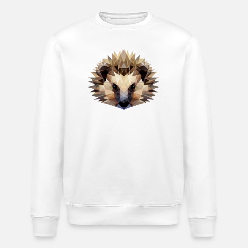 Hedgehog Polygon Style - Stanley/Stella ROLLER Unisex Organic Sweatshirt - white