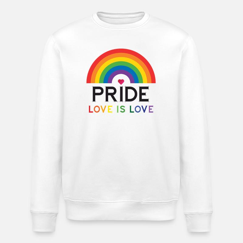 Fierté - L’amour est l’amour. - Sweat bio ROLLER Stanley/Stella Unisexe - blanc
