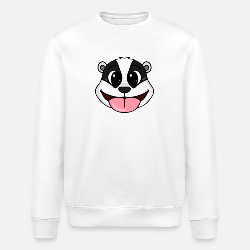 Dachs Kopf - Stanley/Stella Unisex Bio-Sweatshirt ROLLER - Weiß