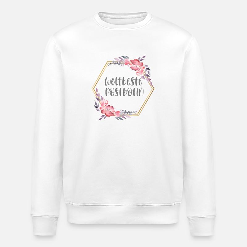 Weltbeste Postbotin Post Beruf Geschenk - Stanley/Stella Unisex Bio-Sweatshirt ROLLER - Weiß