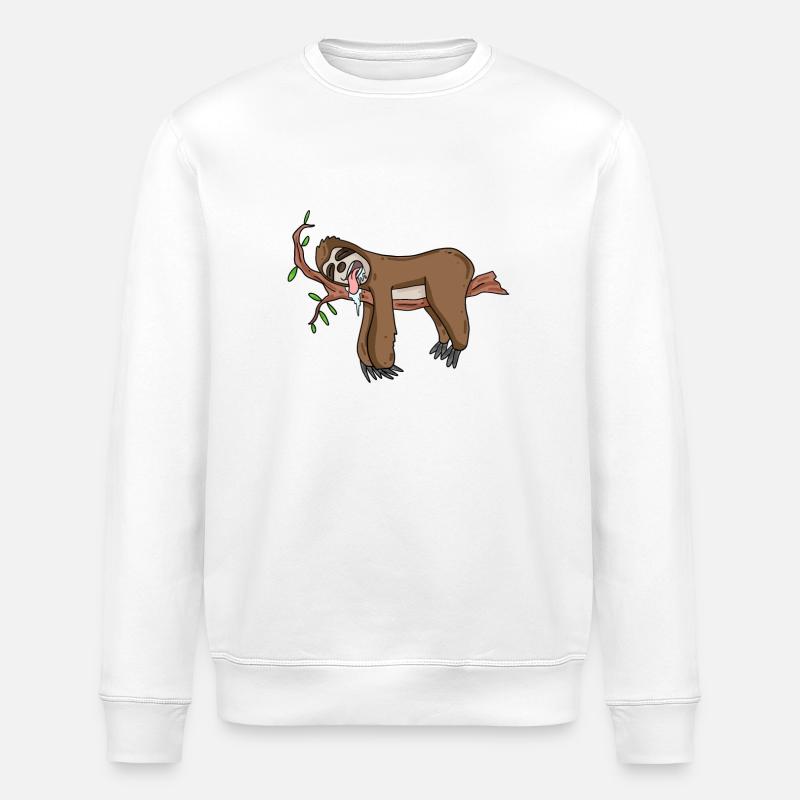 Schlafendes Faultier - Stanley/Stella Unisex Bio-Sweatshirt ROLLER - Weiß