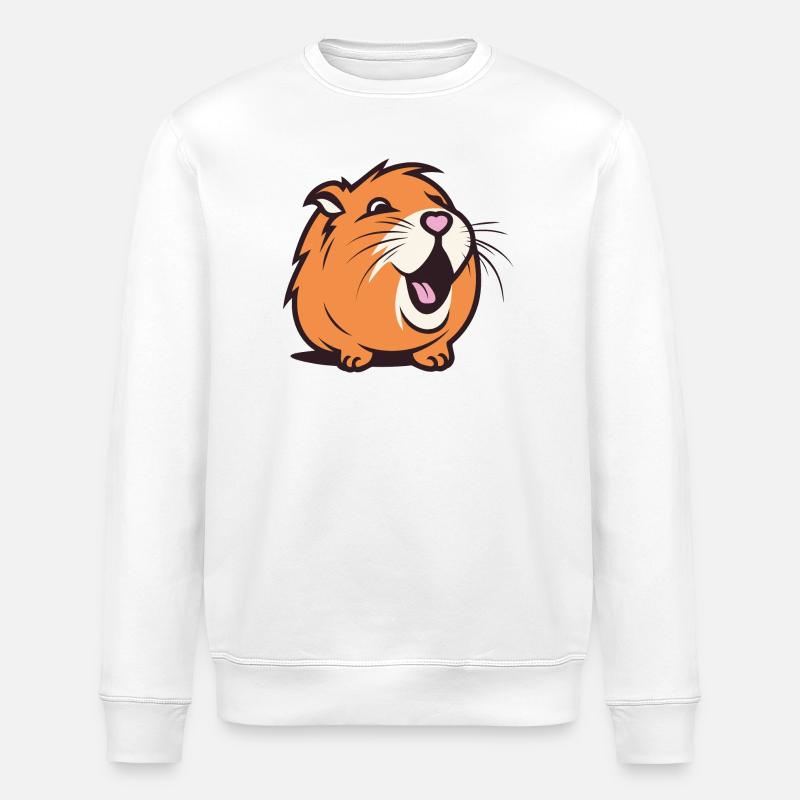 Capybara joyeux / Cobaye / Hamster – Cœur - Sweat bio ROLLER Stanley/Stella Unisexe - blanc
