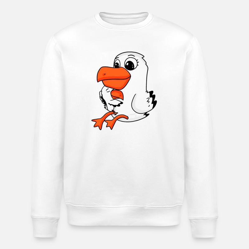 Möwe Familie - Möwe mit Baby - Stanley/Stella Unisex Bio-Sweatshirt ROLLER - Weiß