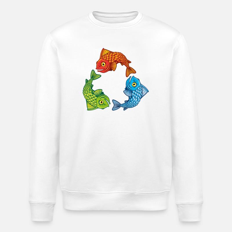 Fisch rgb - Stanley/Stella Unisex Bio-Sweatshirt ROLLER - Weiß