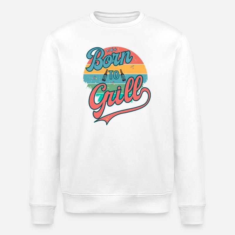 Né pour griller rétro - Sweat bio ROLLER Stanley/Stella Unisexe - blanc