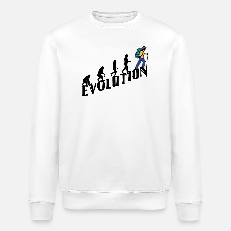 Hiking Evolution Hiker Hike Climbing - Stanley/Stella ROLLER Unisex Organic Sweatshirt - white