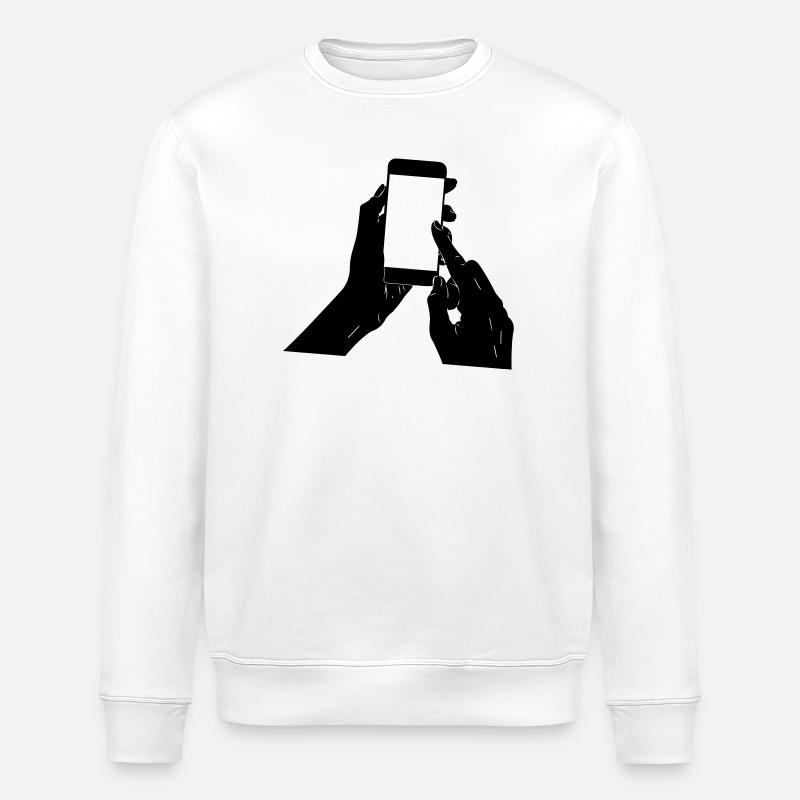 smartphone in your hands - Stanley/Stella ROLLER Unisex Organic Sweatshirt - white