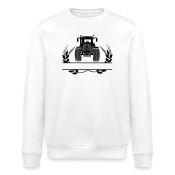 Farm tractor with grain stalks - Stanley/Stella ROLLER Unisex Organic Sweatshirt - white - Front - Nik (191cm)