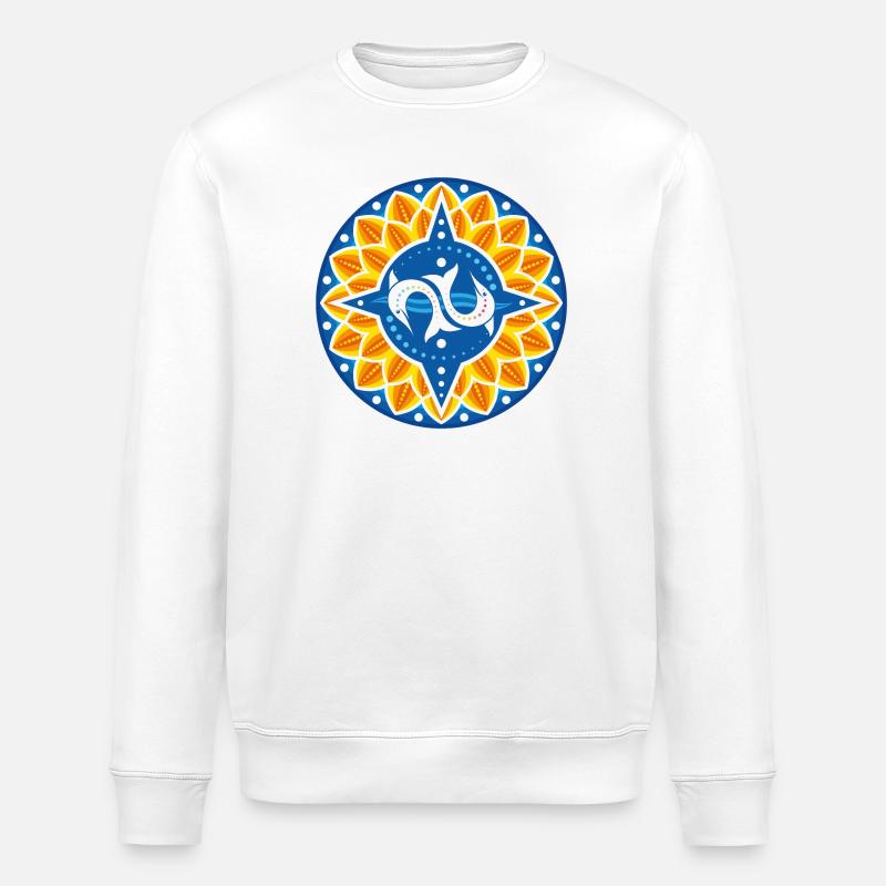 Dauphins rose des vents pétales vagues - Sweat bio ROLLER Stanley/Stella Unisexe - blanc
