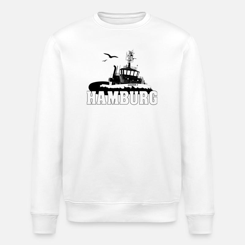 Schlepper im Hamburger Hafen - Stanley/Stella Unisex Bio-Sweatshirt ROLLER - Weiß