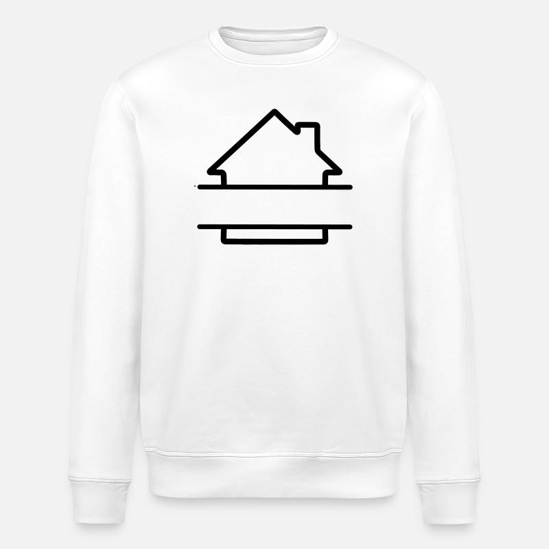 Home simple logo text banner - Stanley/Stella ROLLER Unisex Organic Sweatshirt - white