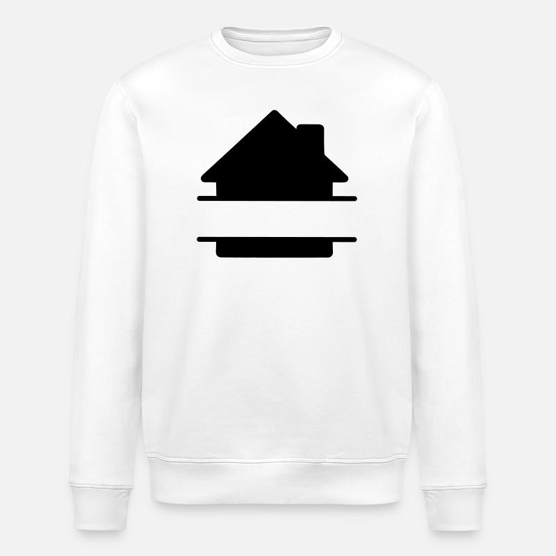 House shadow logo text banner - Stanley/Stella ROLLER Unisex Organic Sweatshirt - white