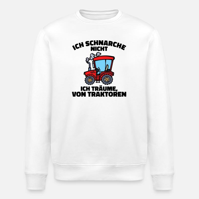 Traktor Statement Fahrzeug Ackerbau Biobauer - Stanley/Stella Unisex Bio-Sweatshirt ROLLER - Weiß