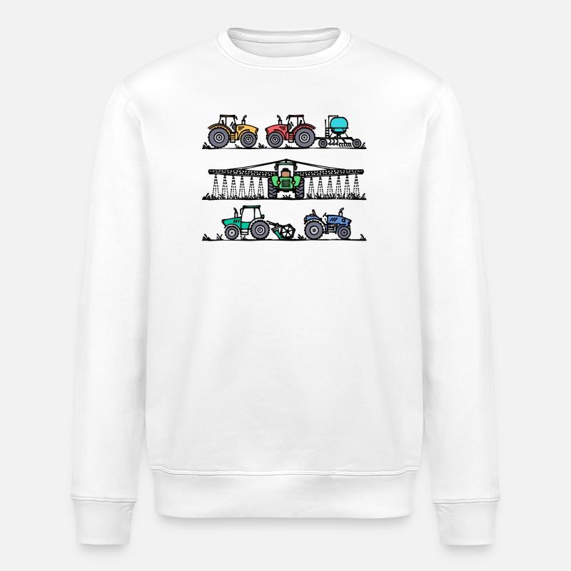Kraftfahrzeug Feld Ackerbau Nutzfahrzeug Biobauer - Stanley/Stella Unisex Bio-Sweatshirt ROLLER - Weiß