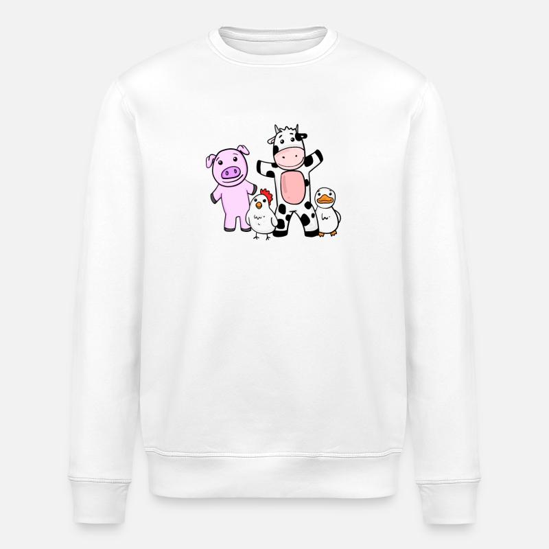Animaux mignons pour enfants - Ferme - Sweat bio ROLLER Stanley/Stella Unisexe - blanc