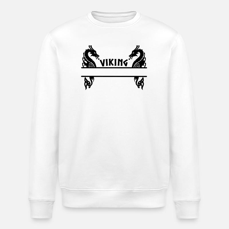 Bannière Viking à deux dragons - Sweat bio ROLLER Stanley/Stella Unisexe - blanc