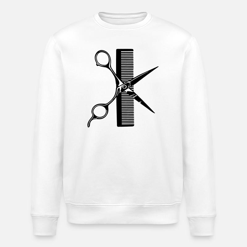 Peigne à ciseaux - Sweat bio ROLLER Stanley/Stella Unisexe - blanc