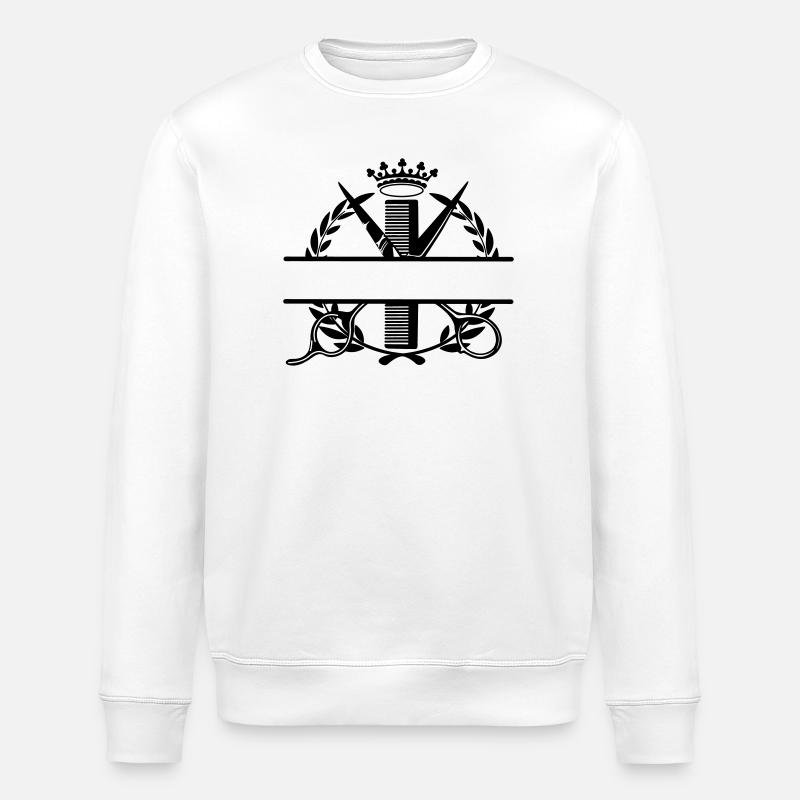 Friseur-Lorbeerkranz und Kronen-Logo - Stanley/Stella Unisex Bio-Sweatshirt ROLLER - Weiß