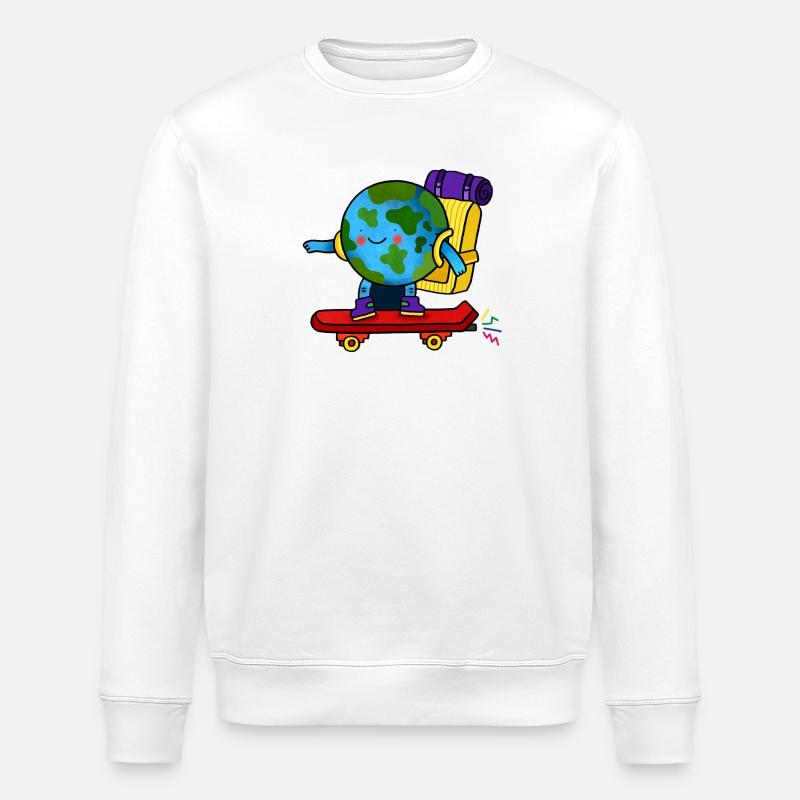 Skater Earth Rucksack - Stanley/Stella Unisex Bio-Sweatshirt ROLLER - Weiß