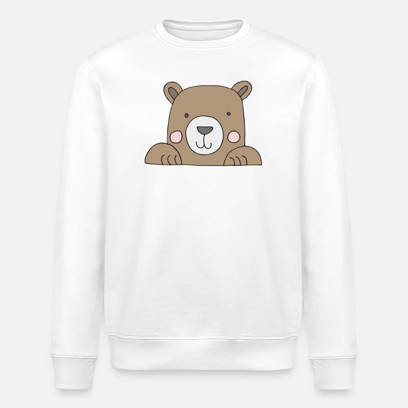 bär kopf süss - Stanley/Stella Unisex Bio-Sweatshirt ROLLER - Weiß