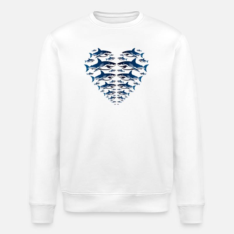 Shark Heart - Sweat bio ROLLER Stanley/Stella Unisexe - blanc