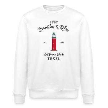 LeuchtturmTexel,Westfriesische Insel Niederlande - Stanley/Stella Unisex Bio-Sweatshirt ROLLER - Weiß - Vorne - Nik (191cm)