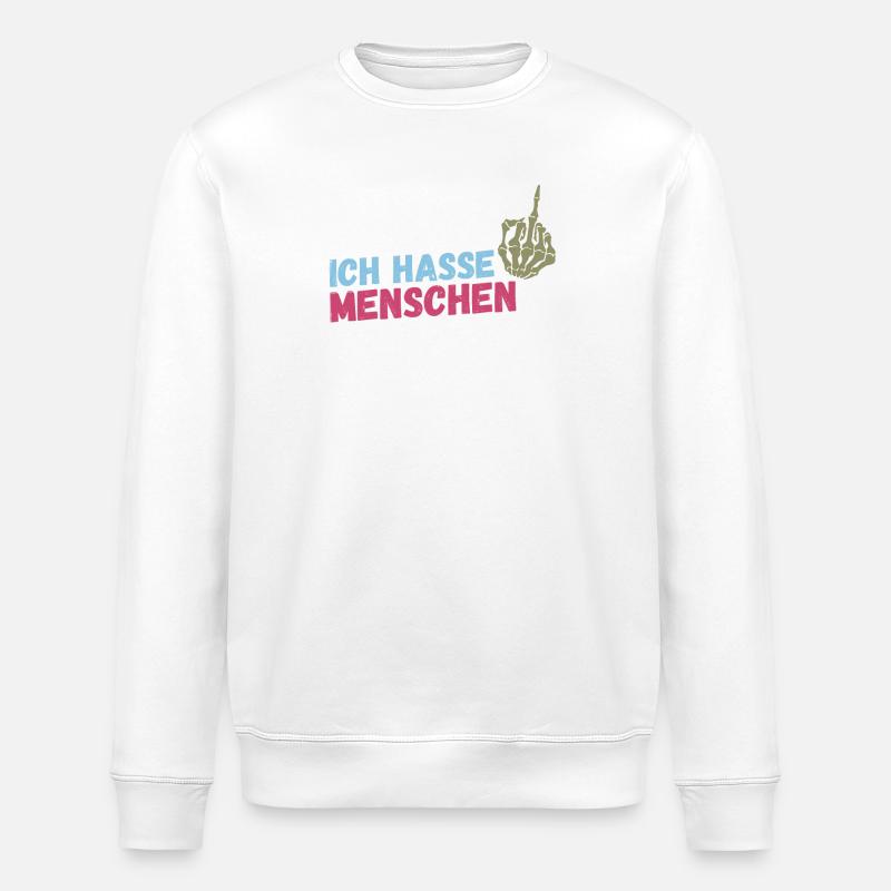 Ich Hasse Menschen - Stanley/Stella Unisex Bio-Sweatshirt ROLLER - Weiß