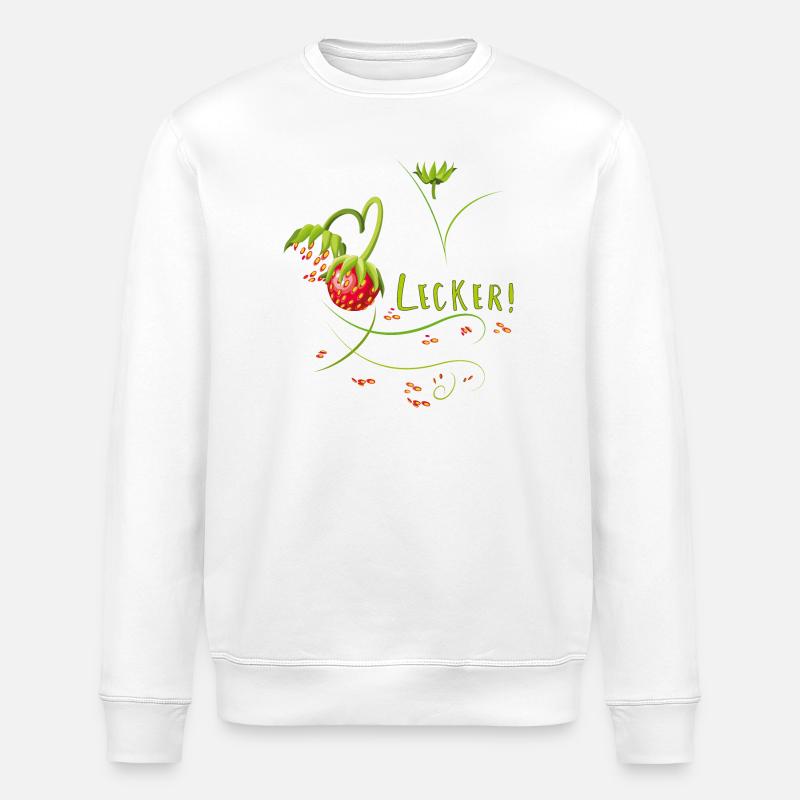 Erdbeerzeit, lecker, Erdbeere - Stanley/Stella Unisex Bio-Sweatshirt ROLLER - Weiß