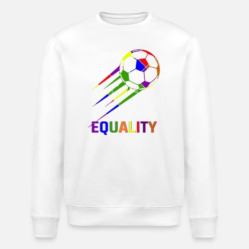 Fußball Regenbogen WM Equality - Stanley/Stella Unisex Bio-Sweatshirt ROLLER - Weiß