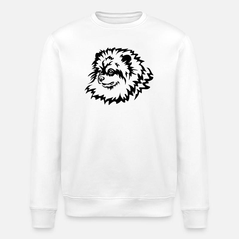 Zwergspitz Kopf - Stanley/Stella Unisex Bio-Sweatshirt ROLLER - Weiß