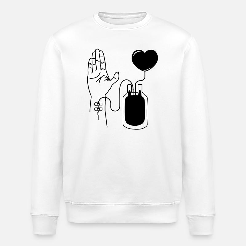 Blut spenden - Stanley/Stella Unisex Bio-Sweatshirt ROLLER - Weiß
