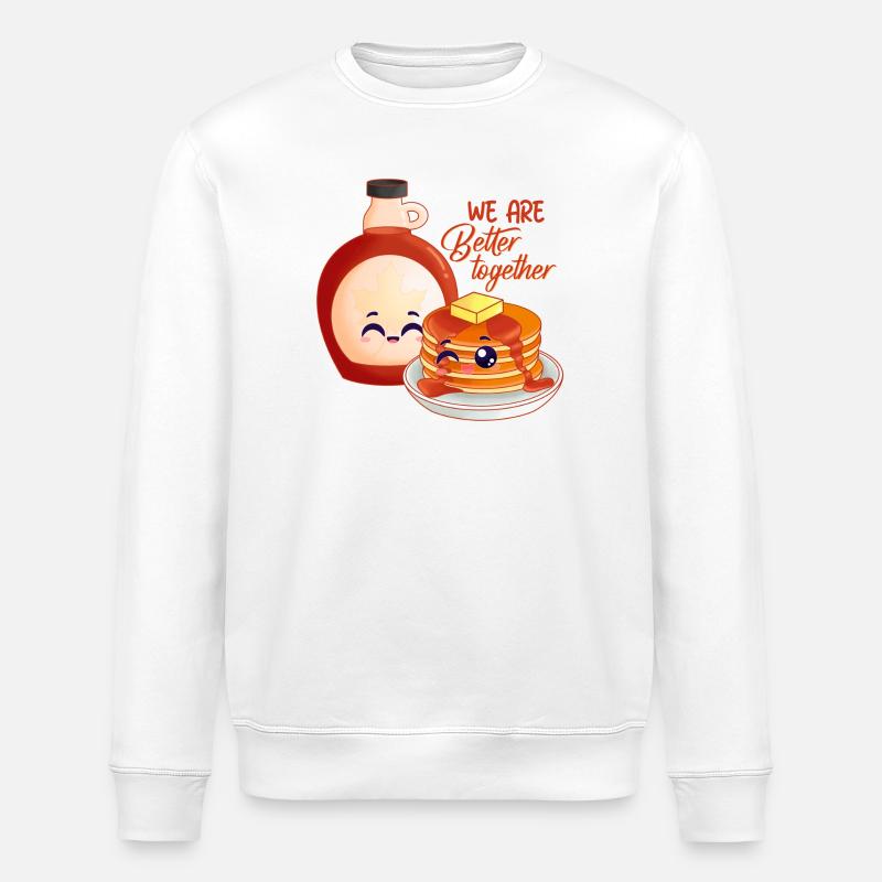pancake, maple syrup, breakfast - Stanley/Stella ROLLER Unisex Organic Sweatshirt - white