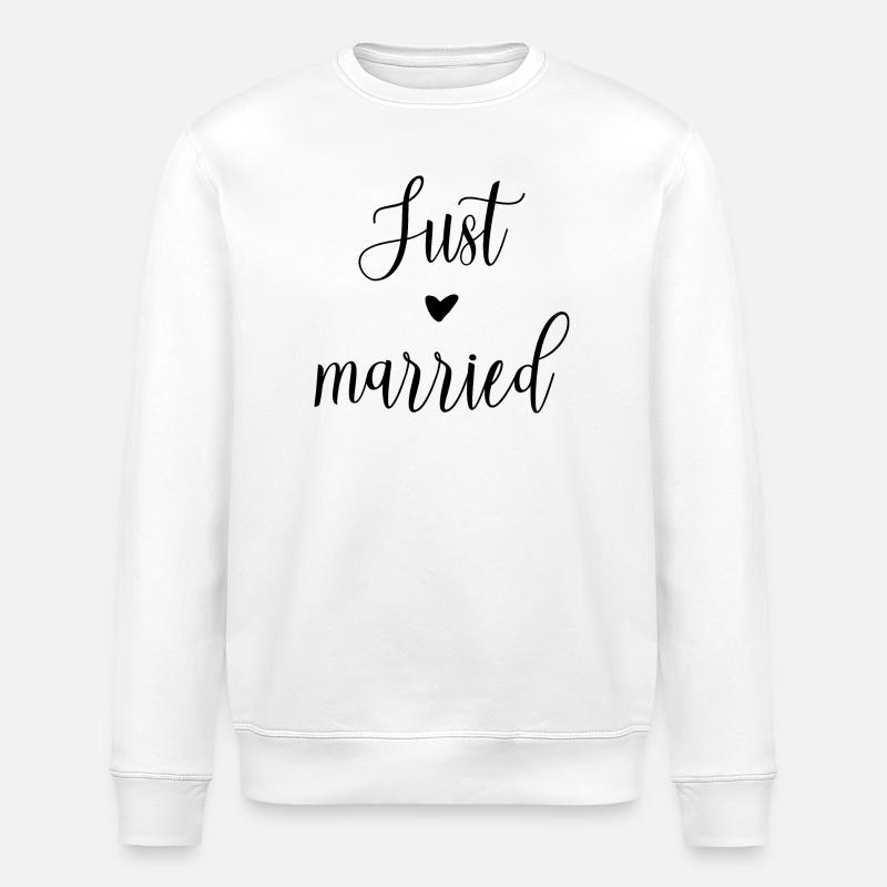 Juste marié avec cœur - Sweat bio ROLLER Stanley/Stella Unisexe - blanc
