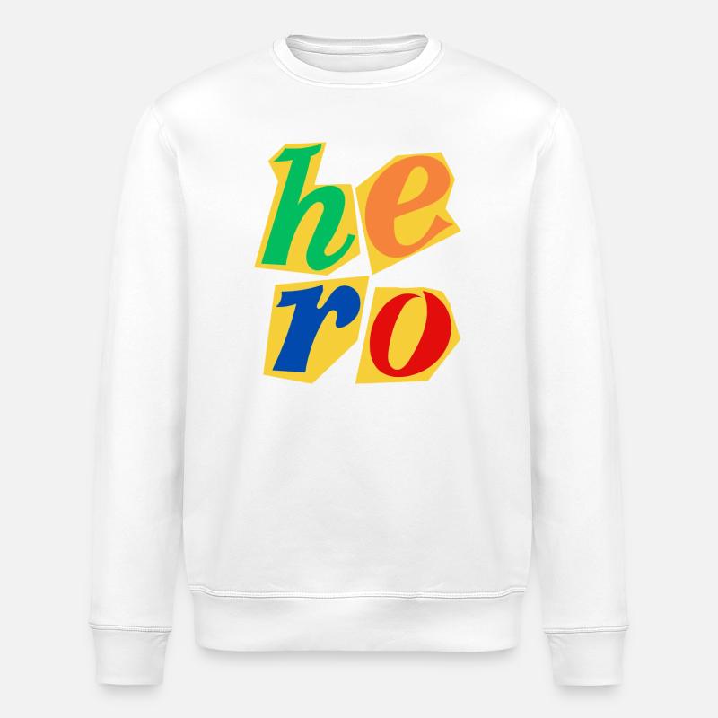 Conception de lettres majuscules Hero - Sweat bio ROLLER Stanley/Stella Unisexe - blanc